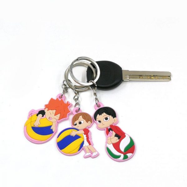 1PCS PVC Volleyball boy Key Chain Ring Anime Haikyuu Keyring Cute Cartoon Keychain sleutelhanger 2020 New 3 - Haikyuu Merch Store