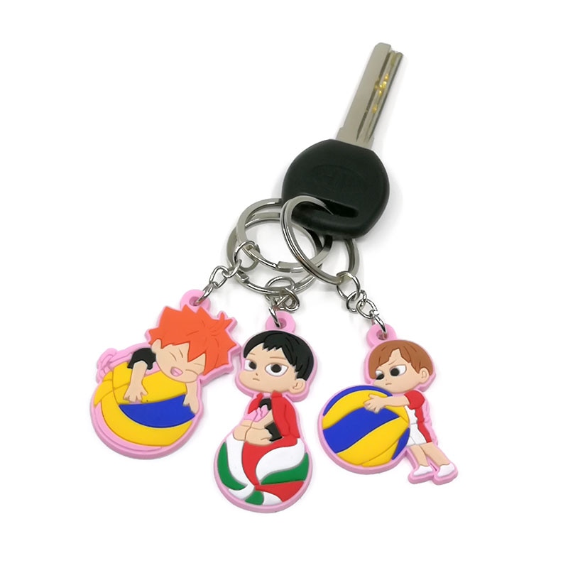 1PCS PVC Volleyball boy Key Chain Ring Anime Haikyuu!! Keyring Cute Cartoon Keychain sleutelhanger 2020 New Keychain Accessories