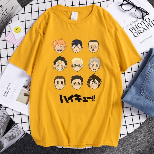 Haikyuu Cartoon Cute Print Tshirt Men Japan Anime Volleyball Club T shirt Kuroo Bokuto Oya Manga - Haikyuu Merch Store