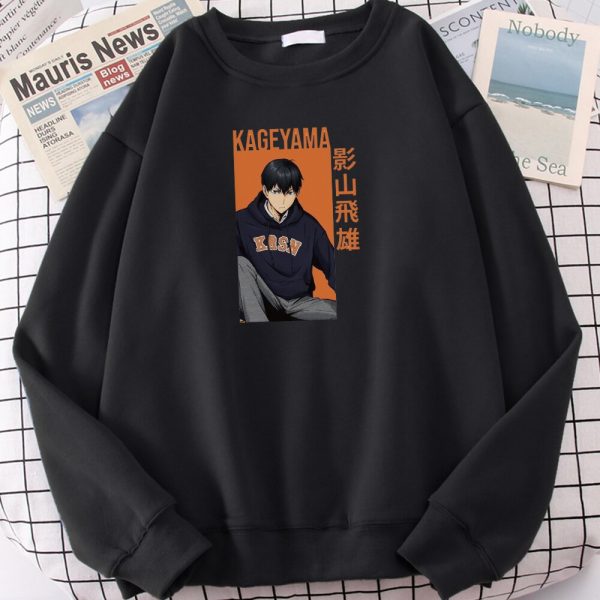New Kageyama Cool Haikyuu Anime Printing Loose Vintage Sportwear Men S Hooded Coldproof Vogue Mens Sweatshirt 5 - Haikyuu Merch Store